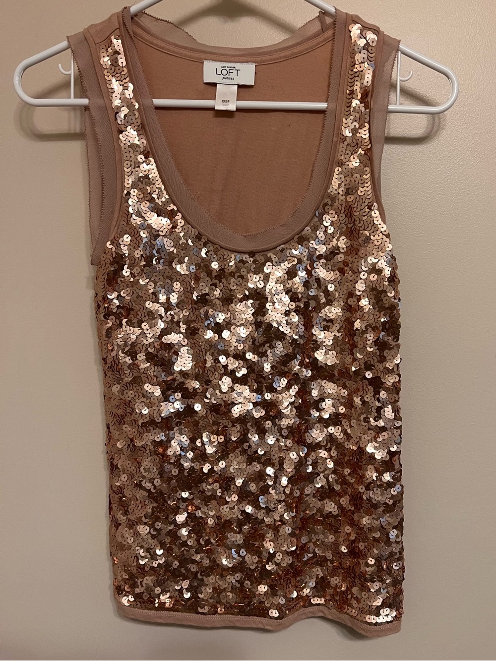 Taylor Rose Gold Sequin Tank Top